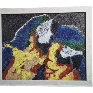 Cuadro Mosaico Pared Guacamayas
