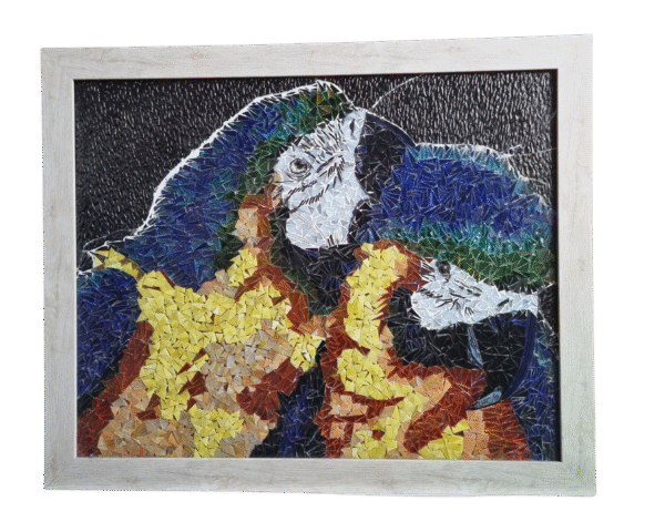 Cuadro Mosaico Pared Guacamayas