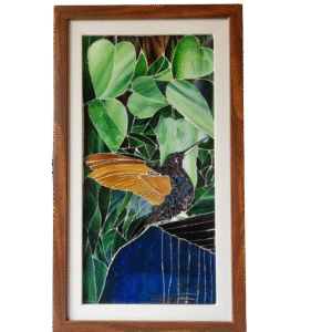Mosaico Cuadro Pared Colibrí Azul Andino