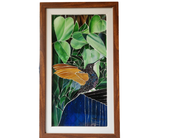 Mosaico Cuadro Pared Colibrí Azul Andino
